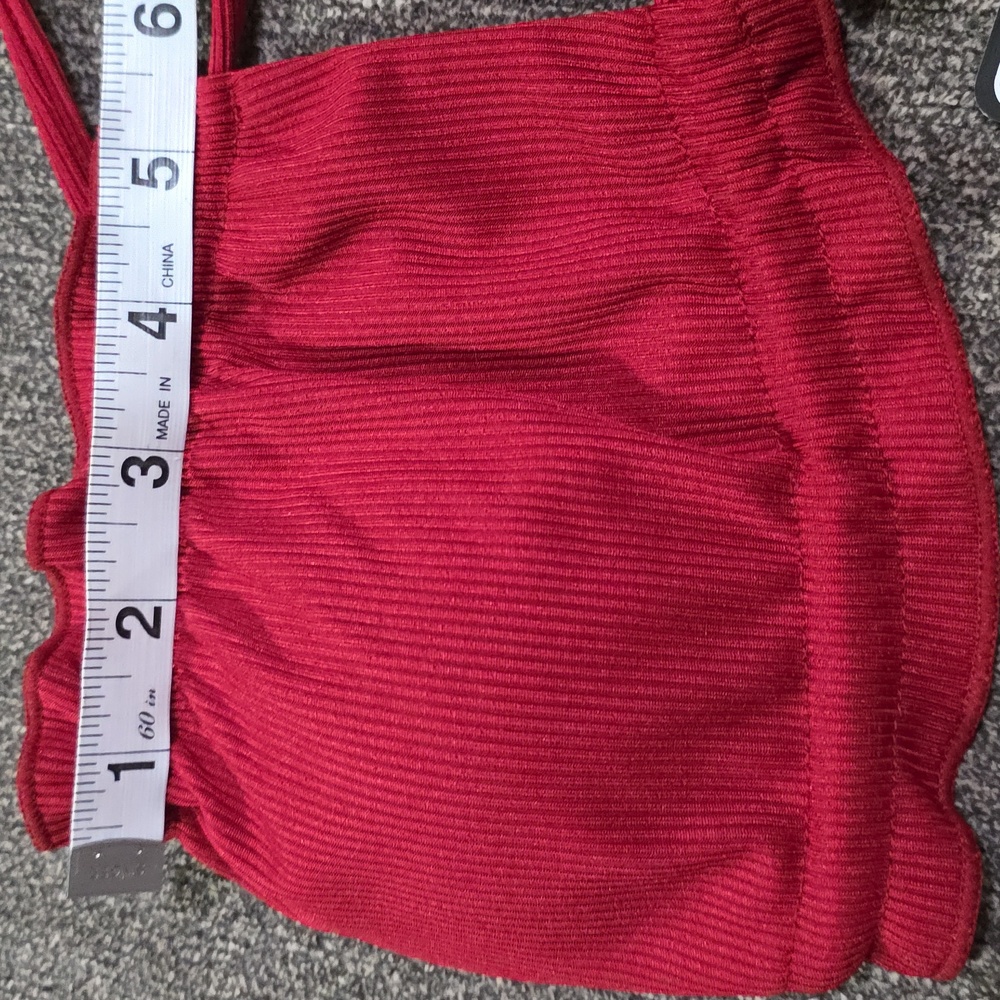 Zaful Red Ruffled Bandeau Top - Picture 5 of 6